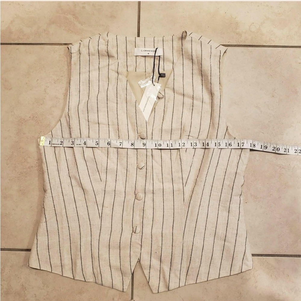 Commense striped sleeves vest and pants set - Picture 8 of 8